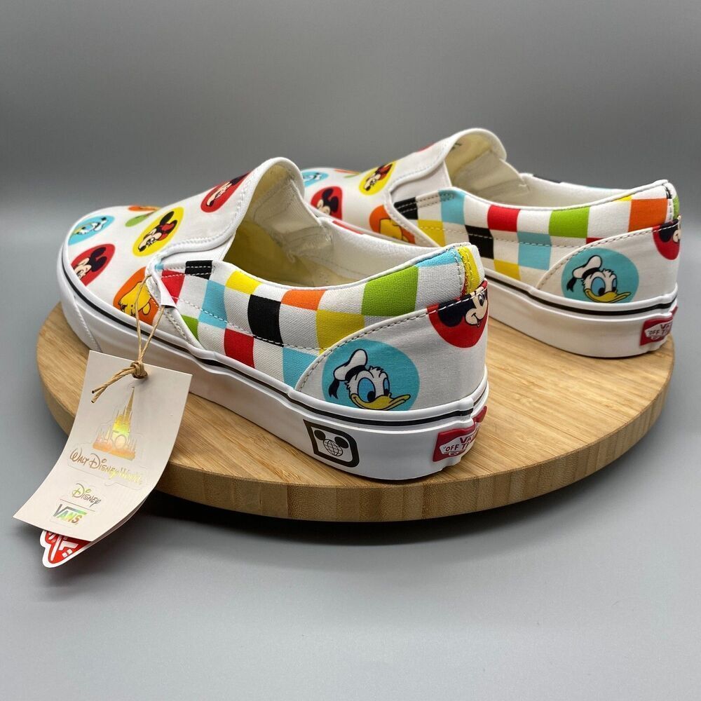 Vans Disney 50th Anniversary Mickey & Friends Slip-O White Sneaker Shoes Mens 10 - Picture 8 of 16